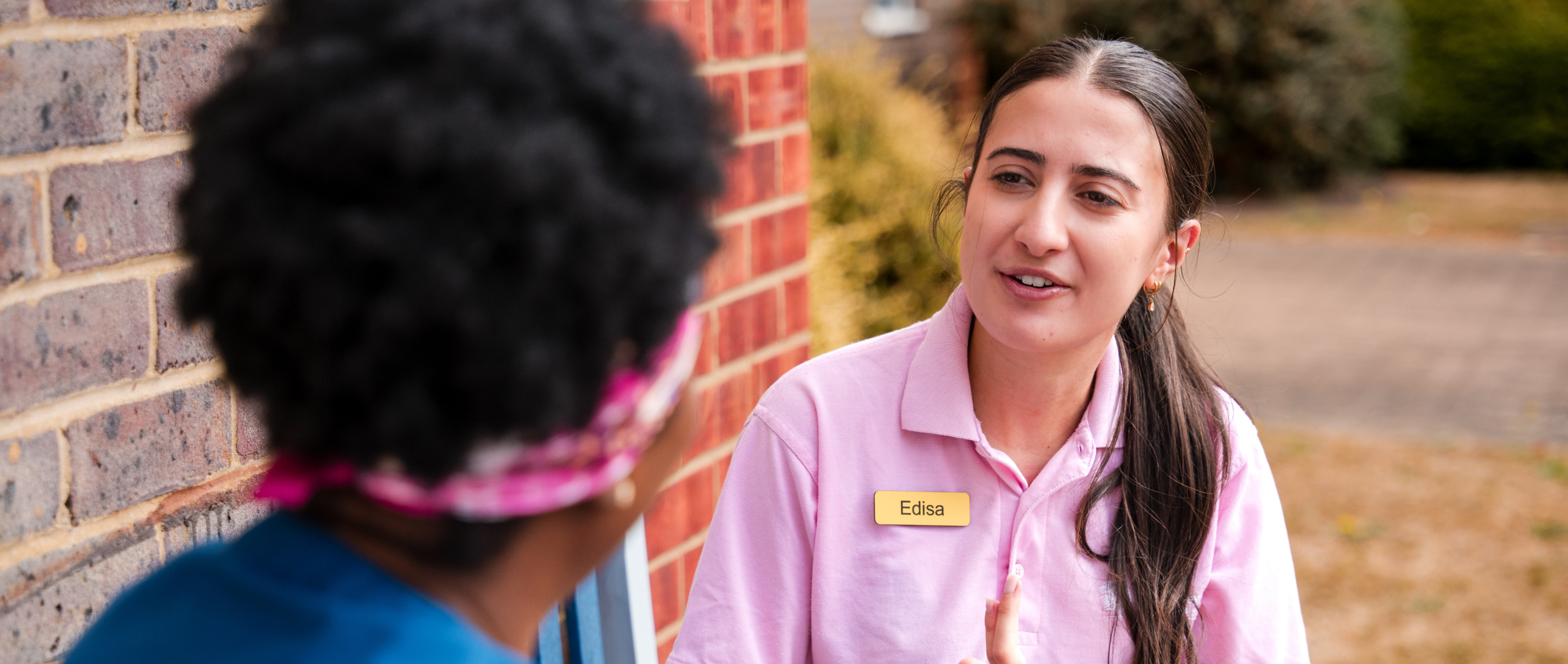 Female workers chatting